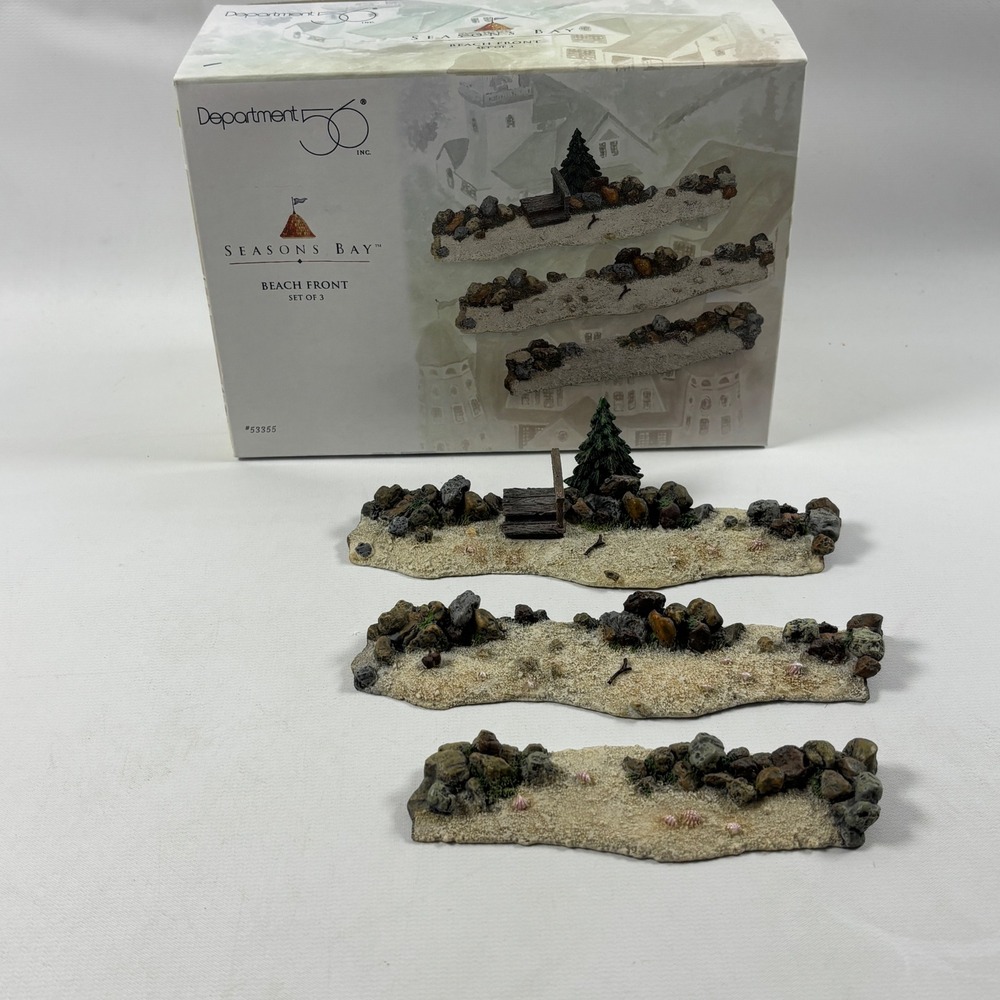 Department 56 Seasons Bay Beach Front Set of 3 Village Accessories 53355